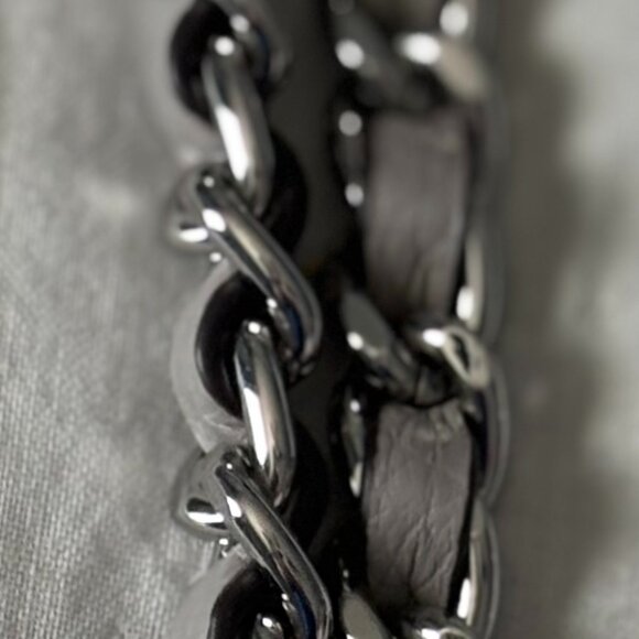 Michael Kors Jet Set Medium Chain Shoulder Bag Pebbled Leather Grey - Picture 12 of 16